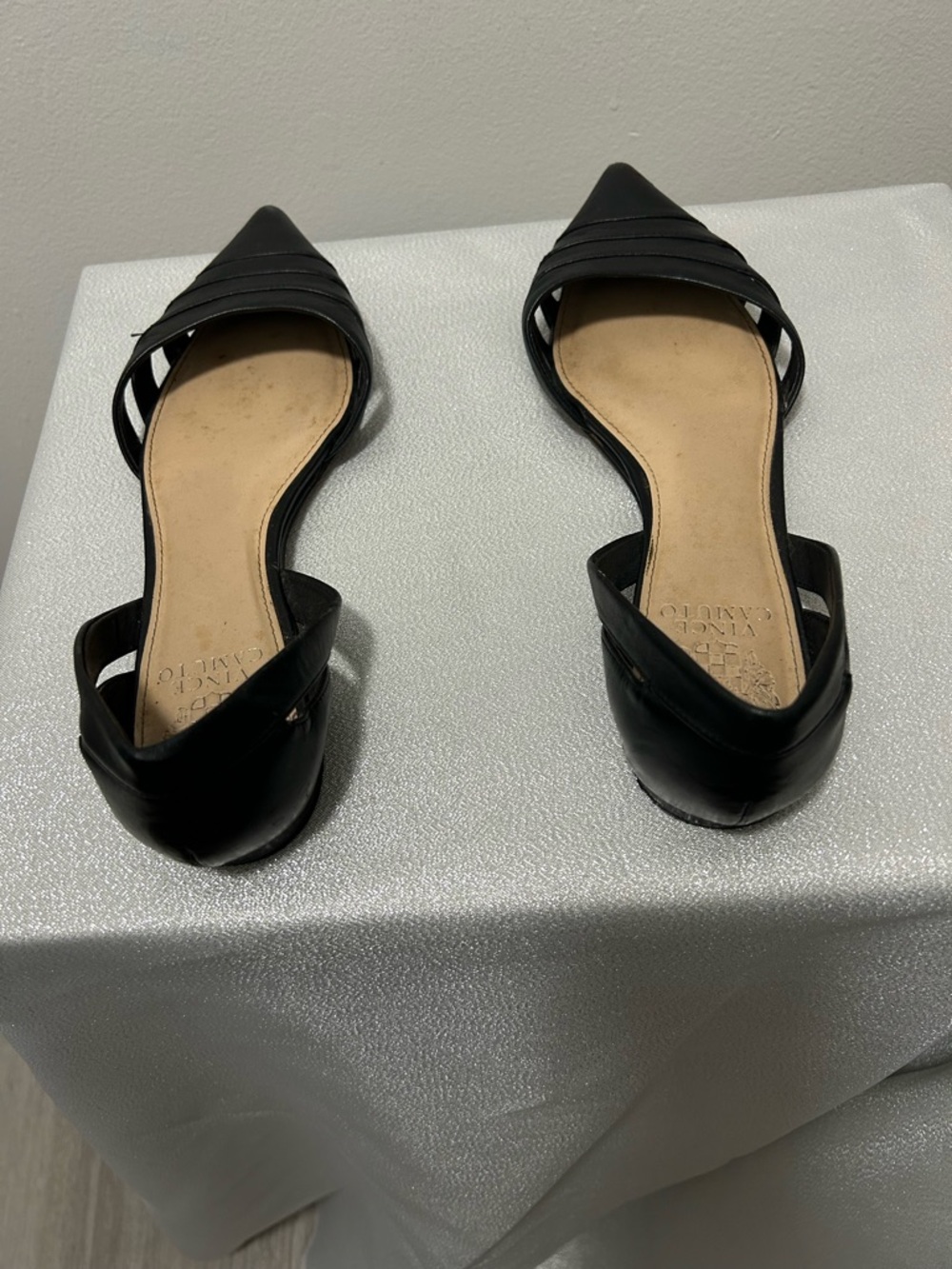 Vince Camuto Black Pointed D'Orsay Slingback Flats